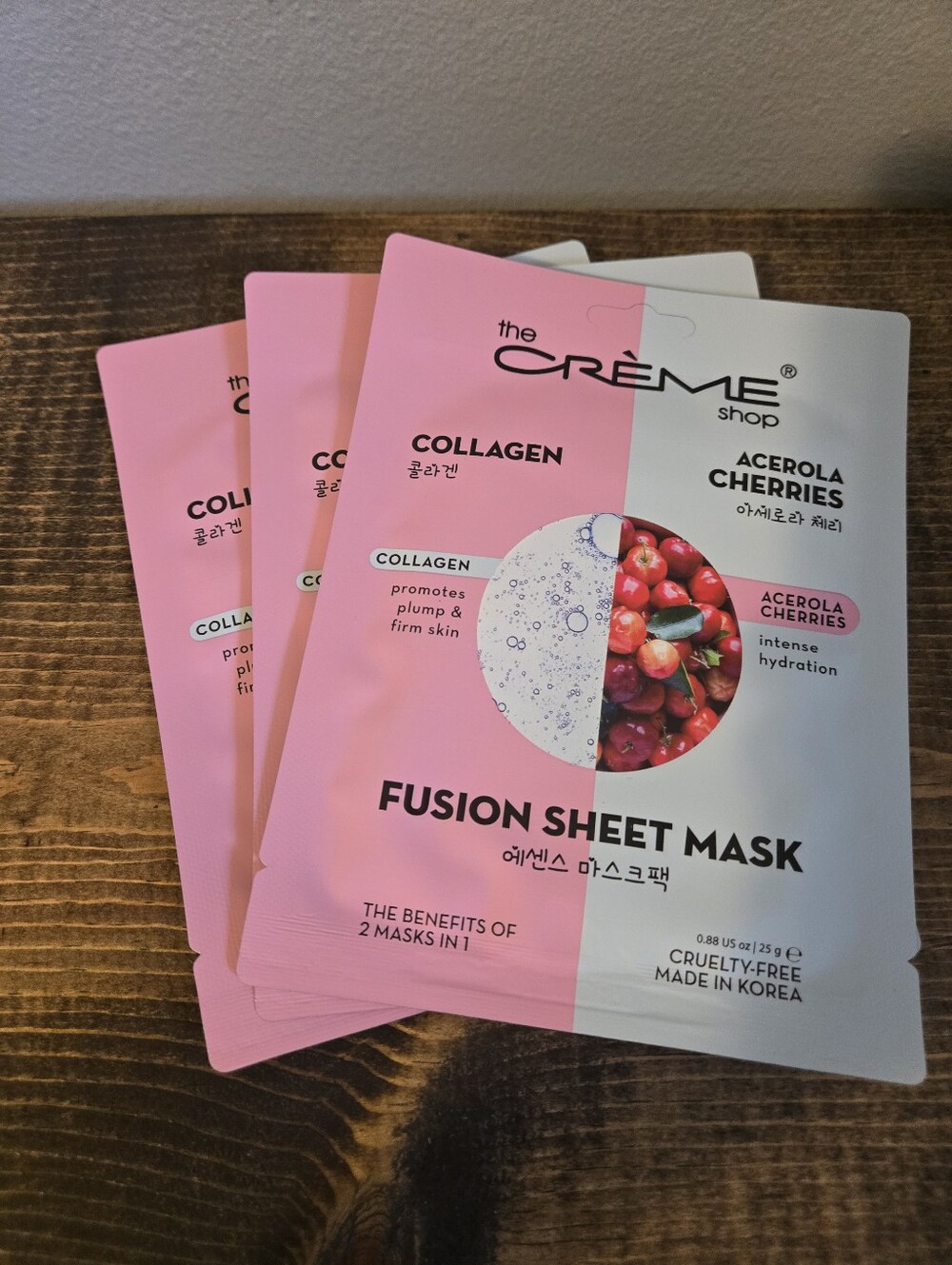 Set Of 3 The Creme Shop Collagen & Acerola Cherries Fusion Sheet Mask